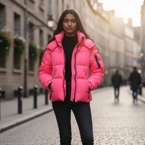 SAM New York Girls Hot Pink Down Puffer Jacket Size L